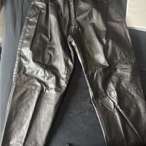 Women's Black Leather Pants